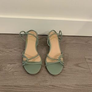 Sage green cross back sling backs size 7 worn once